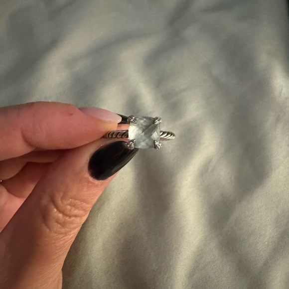 David Yurmin- Chatelaine® Ring
Sterling Silver with Prasiolite and Diamonds, 8mm - Picture 2 of 5